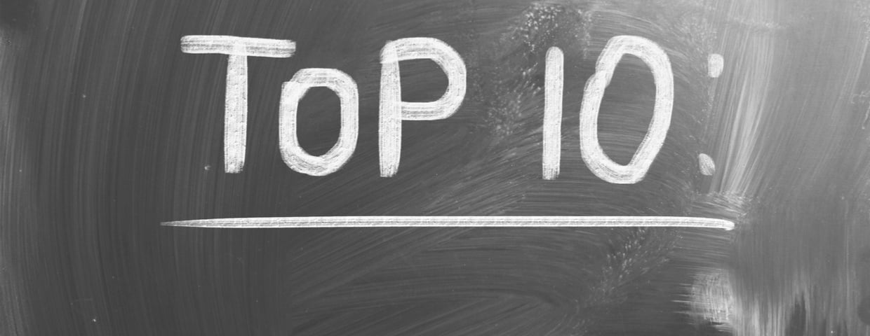 top ten written on chalkboard